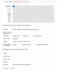 Configuração da letra capitulada