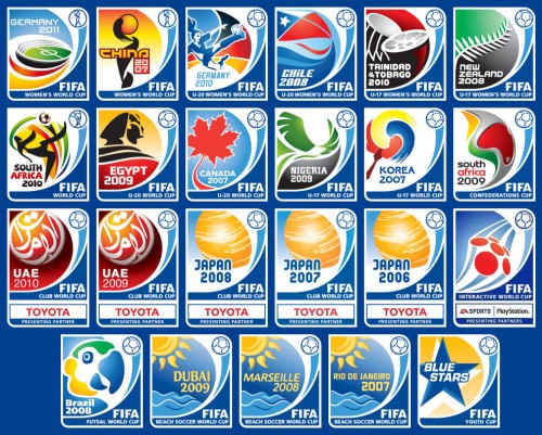 Os logos dos torneios da FIFA desde 2006